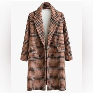 NWOT Women's Plaid Double-Breasted Coat